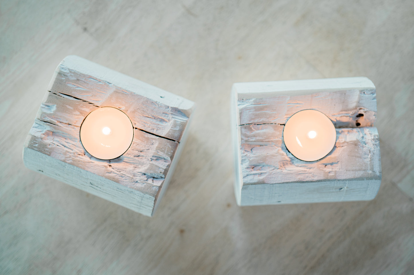 Solo Collection - Set of 6 Handcrafted Wooden Tea Lights
