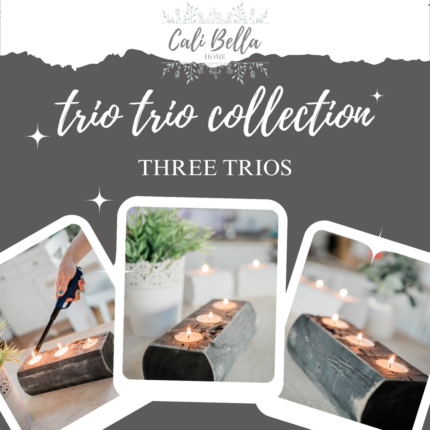 Trio Trio Collection - Handcrafted Wooden Tea Lights