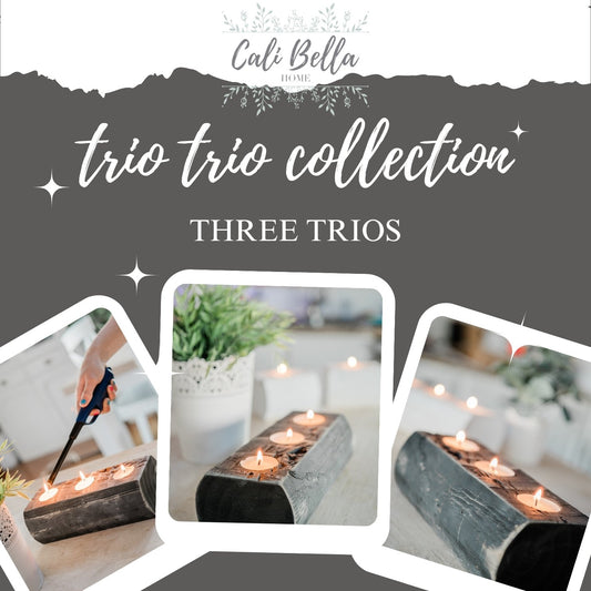 Trio Trio Collection - Handcrafted Wooden Tea Lights